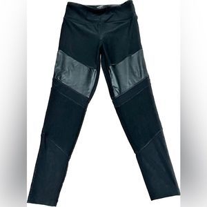 Vogo Leggings Size Small Sheer/Faux Leather Accents